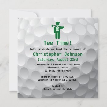Golfball Green Golf Retirement Party Invitation by DKGolf at Zazzle