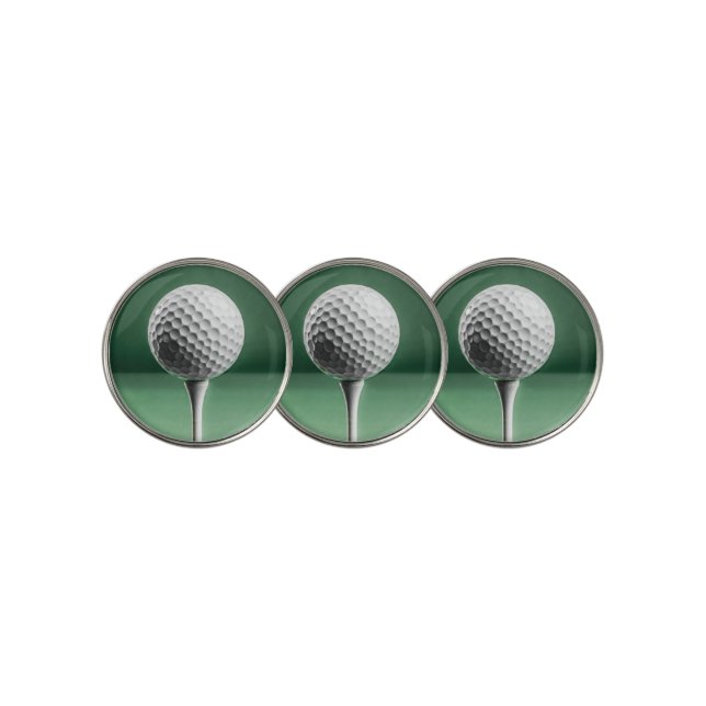 Golfball on Tee Golf Ball Marker (3 Up)