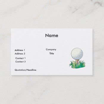 Golfball Sitting On Golf Tee Business Card by sports_shop at Zazzle