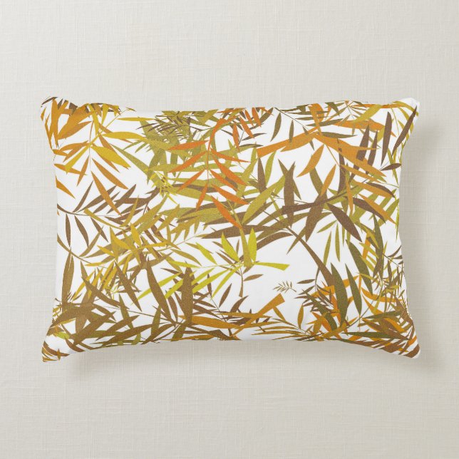 Golfd, Bronze and Brown Willow Leaves Accent Pillow (Front)