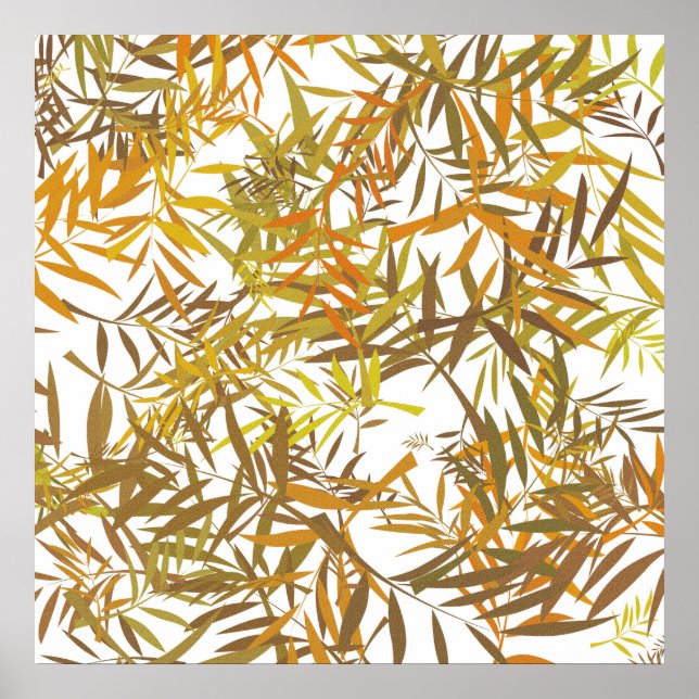 Golfd, Bronze and Brown Willow Leaves Poster (Front)