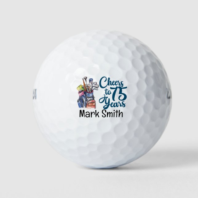 Golfer 75th Birthday  Golf Balls (Front)