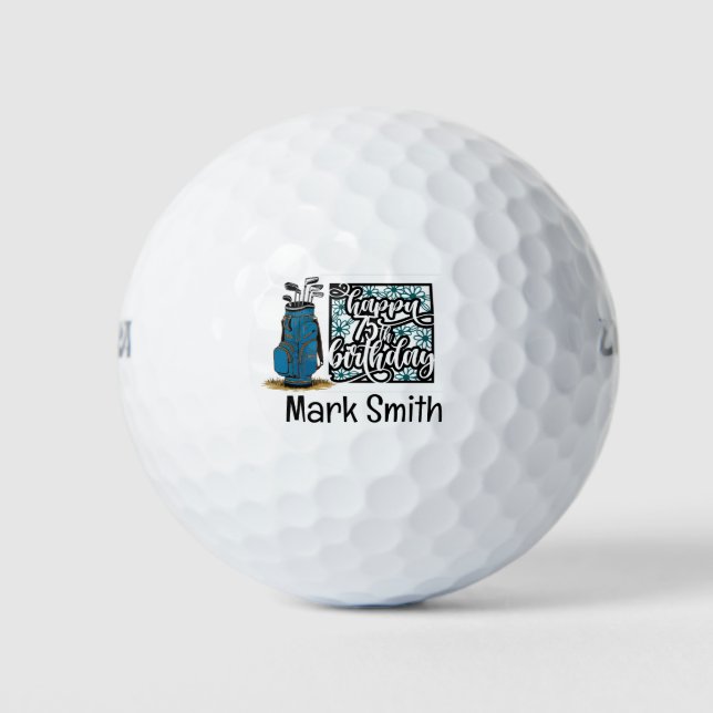 Golfer 75th Birthday  Golf Balls (Front)