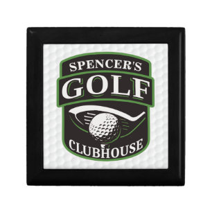 Golfer ADD NAME Player Golf Ball Club Clubhouse Gift Box