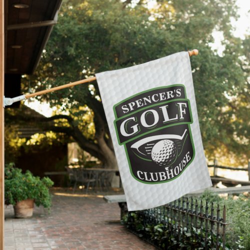 Golfer ADD NAME Player Golf Ball Club Clubhouse House Flag