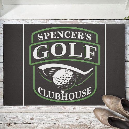 Golfer ADD NAME Pro Golf Player Club Clubhouse Doormat