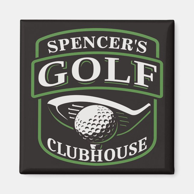 Golfer ADD NAME Pro Golf Player Club Clubhouse Magnet (Front)