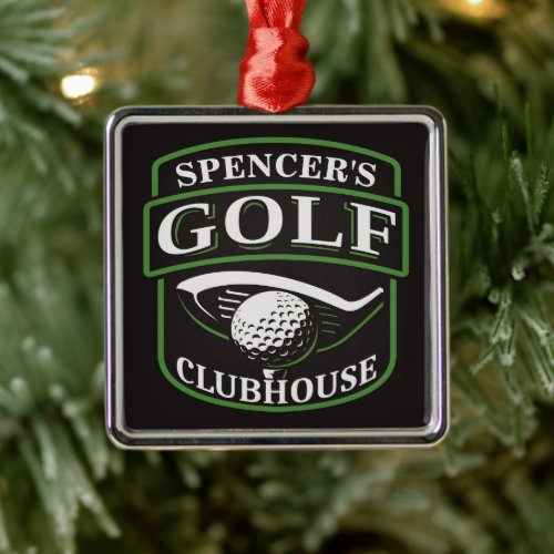 Golfer ADD NAME Pro Golf Player Club Clubhouse Metal Ornament