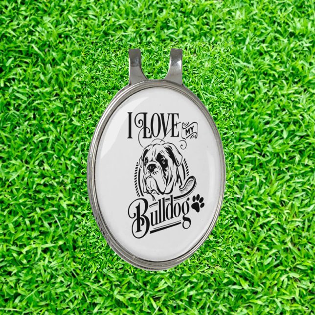 Golfer and Bulldog Lover Golf Hat Clip (I Love My Bulldog Golf: Unleash Your Passion on the Course!)