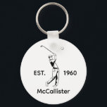 Golfer and Personalized name and year Keychain<br><div class="desc">Golfer and Personalized name and year keychain - the perfect gift or keepsake for any golf enthusiast. You can personalize the name and year to create an unique gift.</div>
