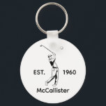 Golfer and Personalized name and year Keychain<br><div class="desc">Golfer and Personalized name and year keychain - the perfect gift or keepsake for any golf enthusiast. You can personalize the name and year to create an unique gift.</div>