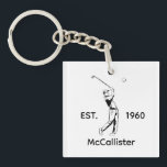 Golfer and Personalized name and year Keychain<br><div class="desc">Golfer and Personalized name and year Keychain - the perfect gift or keepsake for any golf enthusiast. You can personalize the name and year to create an unique gift.</div>