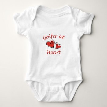 Golfer At Heart Baby Bodysuit by PolkaDotTees at Zazzle