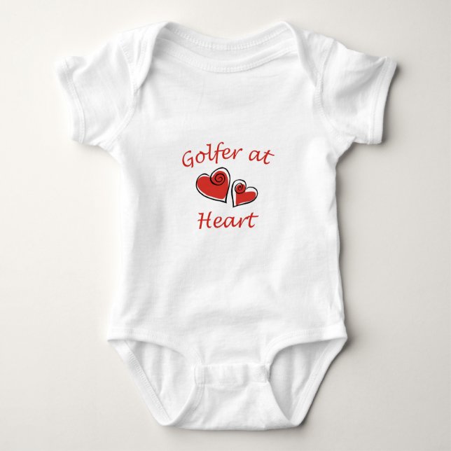Golfer at Heart Baby Bodysuit (Front)