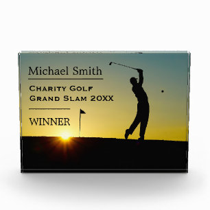 Golfer at Sunset Custom Winner Award