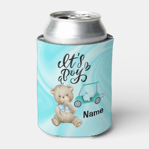 Golfer Baby Boy for baby shower party Can Cooler