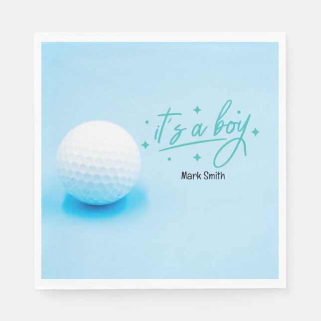  Golfer Baby Shower  Blue theme  Napkins (Front)