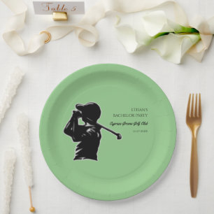 Golfer Bachelor Party Golfing trip Classic Stylish Paper Plates