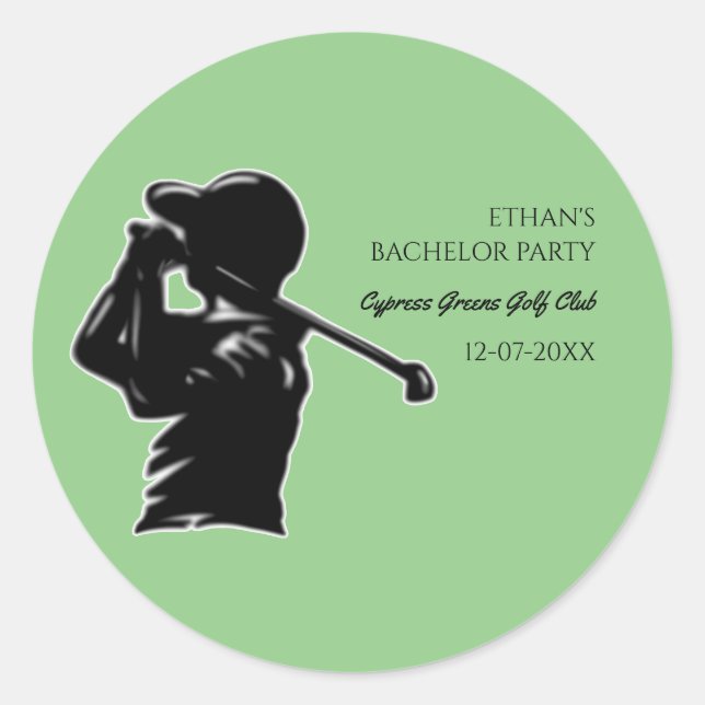 Golfer Bachelor Party Golfing trip Classic Stylish Round Sticker (Front)