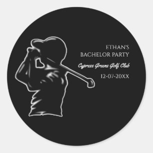 Golfer Bachelor Party Golfing trip Classic Stylish Round Sticker
