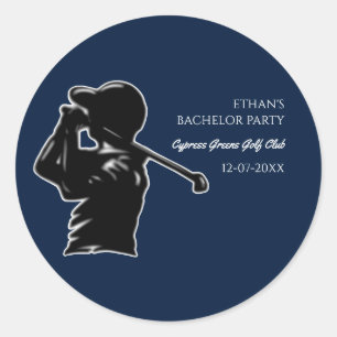 Golfer Bachelor Party Golfing trip Classic Stylish Round Sticker