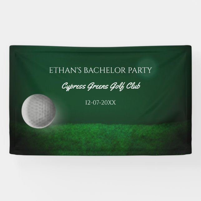 Golfer Bachelor Party - Green Golf Ball -  Golfing Banner (Horizontal)