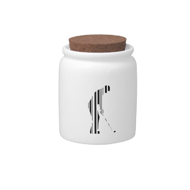GOLFER BAR CODE Golf Golfing Sports Pattern Design Candy Jar (Front)