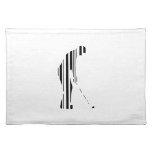 GOLFER BAR CODE Golf Golfing Sports Pattern Design Cloth Placemat