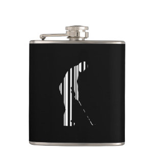 GOLFER BAR CODE Golf Golfing Sports Pattern Design Flask