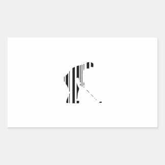 GOLFER BAR CODE Golf Golfing Sports Pattern Design Rectangular Sticker