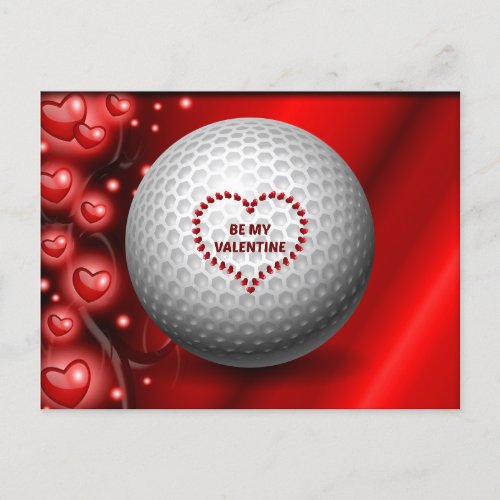 Golfer _ Be My Valentine Postcard