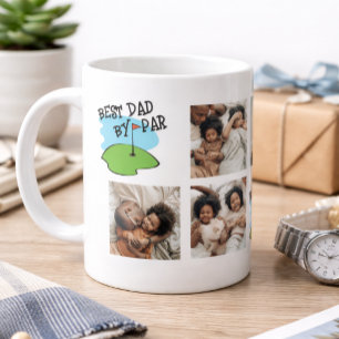 Golfer Best Dad By Par Golf Pun 7 Photo Giant Coffee Mug