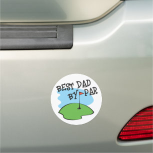 Golfer Best Dad By Par Golf Pun Car Magnet