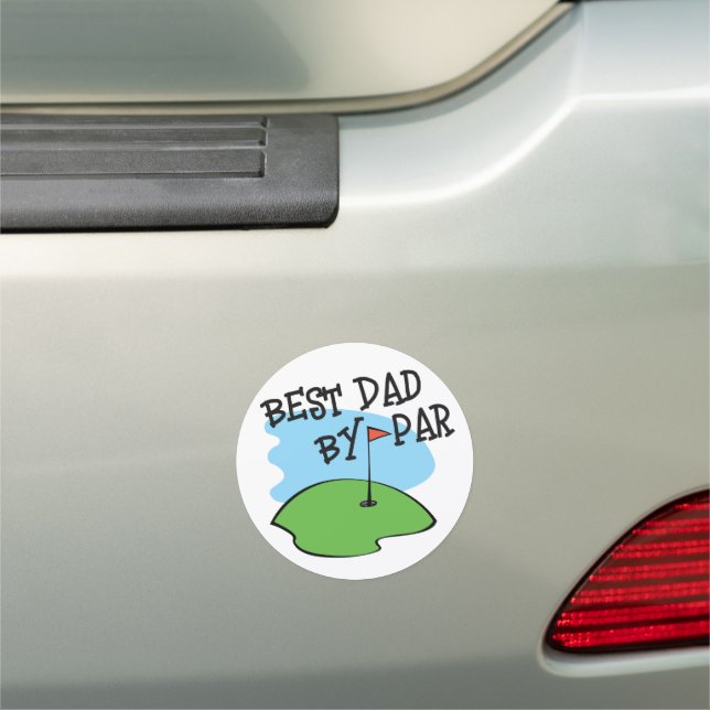 Golfer Best Dad By Par Golf Pun Car Magnet (In Situ)