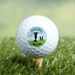 Golfer Best Dad Custom Name 3-D Monogram Golf Balls