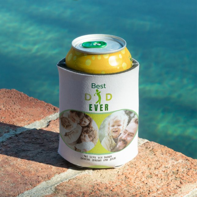 Golfer Best Dad Ever Photo Collage Fathers Day Can Cooler (In Situ Pool)