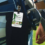 Golfer BEST GRANDPA BY PAR 3 Photo Personalized Luggage Tag<br><div class="desc">Create a unique, personalized photo luggage tag or golf bag ID tag for the golfer grandpa featuring 3 photos of his grandkids and the funny golf saying title BEST GRANDPA BY PAR and personalized with his name or monogram. Makes a memorable, meaningful grandpa gift for his birthday, Grandparents Day, Father's...</div>