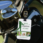 Golfer BEST GRANDPA BY PAR 3 Photo Personalized Luggage Tag<br><div class="desc">Create a unique, personalized photo luggage tag or golf bag ID tag for the golfer grandpa featuring 3 photos of his grandkids and the funny golf saying title BEST GRANDPA BY PAR and personalized with his name or monogram. Makes a memorable, meaningful grandpa gift for his birthday, Grandparents Day, Father's...</div>