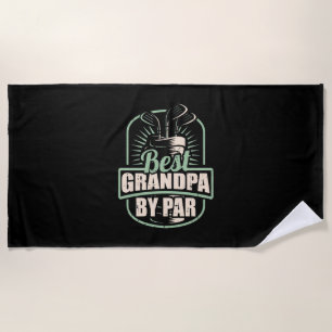 Golfer Best Grandpa By Par Beach Towel