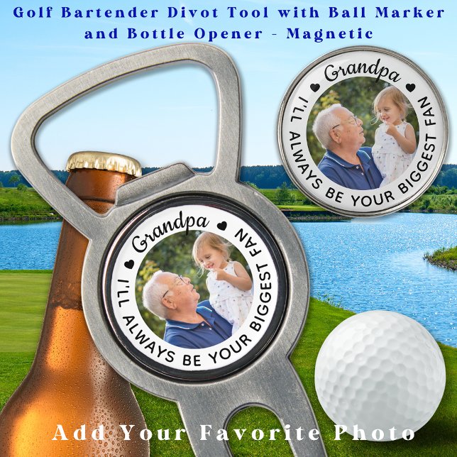 Golfer Biggest Fan - GRANDPA - Personalized Photo  Divot Tool (Creator Uploaded)