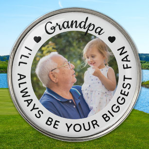Golfer Biggest Fan - GRANDPA - Personalized Photo Golf Ball Marker