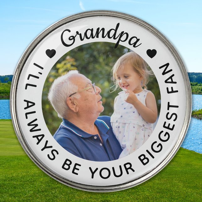 Golfer Biggest Fan - GRANDPA - Personalized Photo Golf Ball Marker (Creator Uploaded)