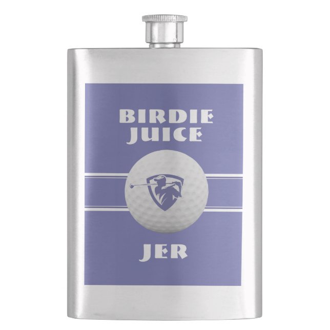 Golfer Birdie Humor Sports Golf Game Flask (Front)