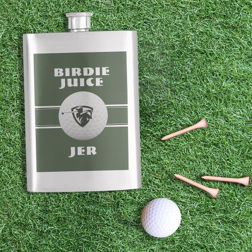 Golfer Birdie Humor Sports Golf Game Monogrammed Flask