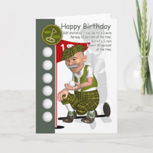 Golfer Birthday Greeting Card With Humor