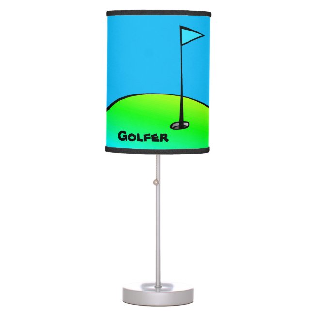 Golfer Blue and Green Abstract Lamp