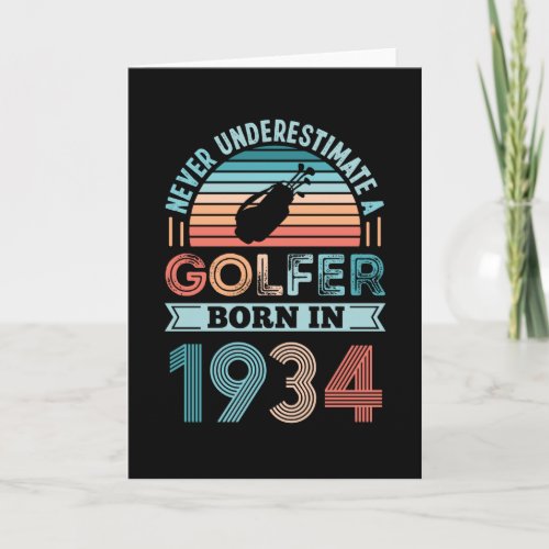 Golfer born 1934 Golfing 90th Birthday Gift Dad Card