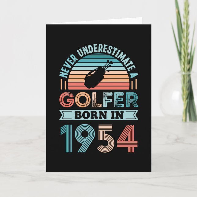 Golfer born 1954 Golfing 70th Birthday Gift Dad Card (Front)