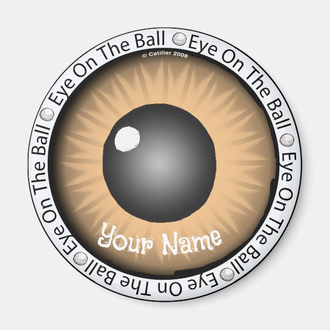 Golfer Brown Eye On Ball Magnet (Front)