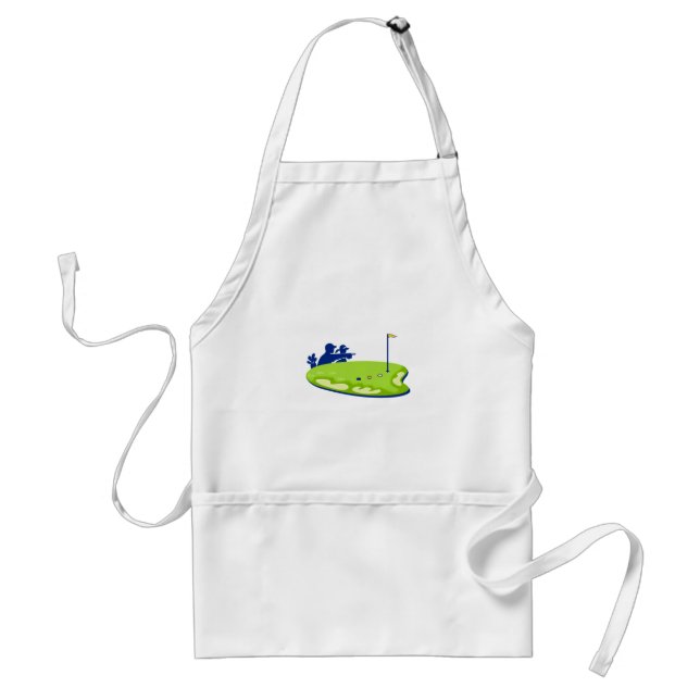 Golfer Caddie Golf Course Retro Adult Apron (Front)